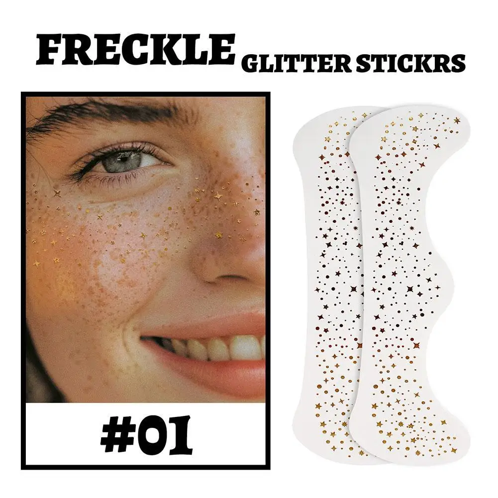 Freckles Makeup Patches-Face Temporary Tattoos Freckles- Beauty Face Makeup-Gold Fake Freckles Tattoo- Waterproof