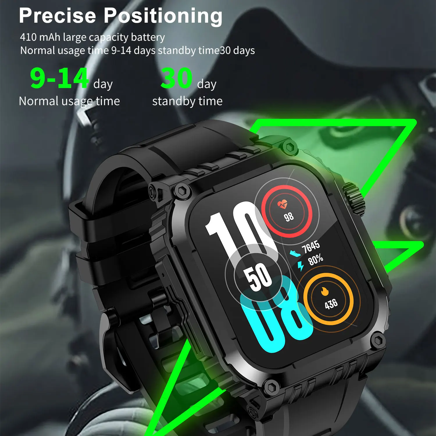 MISIRUN  ߿  GPS Ʈ ġ,  ȭ, ǰ ͸, IP68 ,  ƮϽ Ʈġ, 410mAh