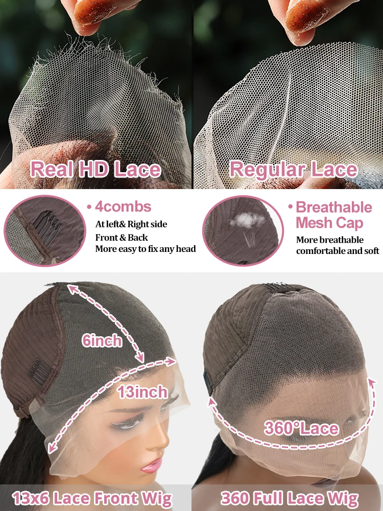 13x6 13x4 Hd Transparent Lace Front Human Hair Wig Brazilian Body Wave Lace Frontal Wig Preplucked 360 Lace Front Wigs For Women lace front wigs