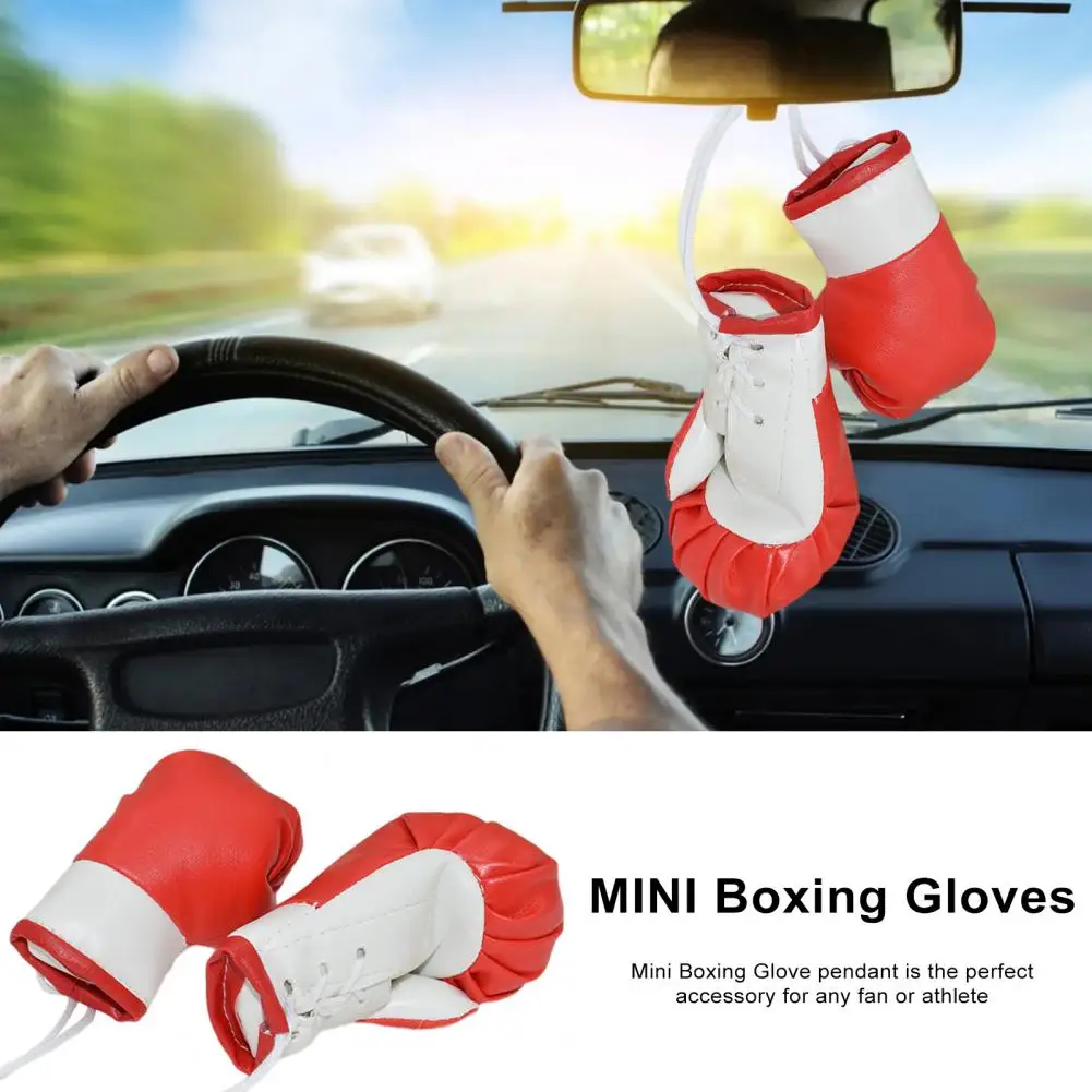 Boxing Gloves Pendant Car Mini Boxing Glove Pendants Realistic Hanging Decorations Car Wear Resistant Waterproof Mini