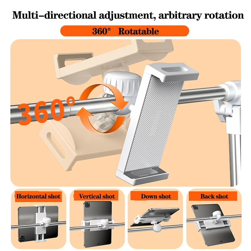 Eary Phone Tablet Stand Holder for Bed Width Height Adjustable Compatible With iPhone Samsung iPad Air Or Other 4.7-12.9" Device