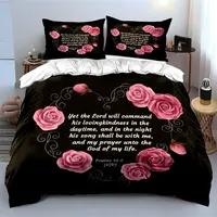 Design floral romantique pour la décoration de chambre d'enfant et d'adulte, magnifique ensemble de literie trois pièces en cadeau. 1