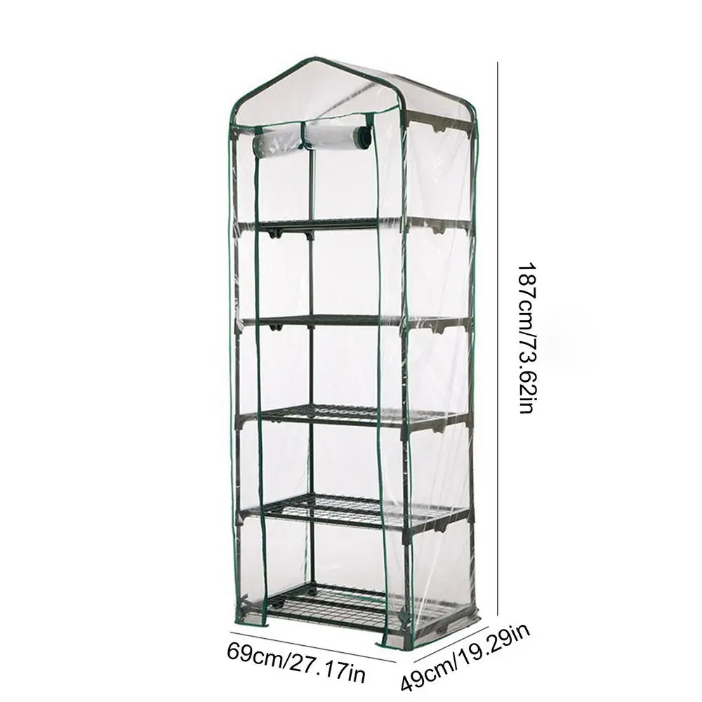 Copertura Serra In PVC - Per Interni/Esterni, 4 Ripiani, 69x49x155 Cm, Con Cerniera - Foto 6