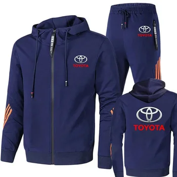 2025 Toyota Sport Set | Sudadera con Capucha Cremallera y Pantalones Deportivos con Cordones | Conjunto Casual Outdoor