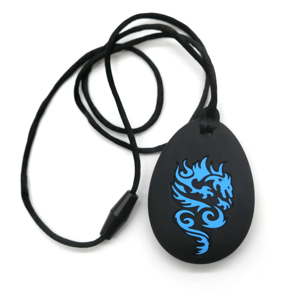 Kids Sensory Stones Fidget Toy, Soft Silicone Textured Worry Stone Pendant for Stress Relief