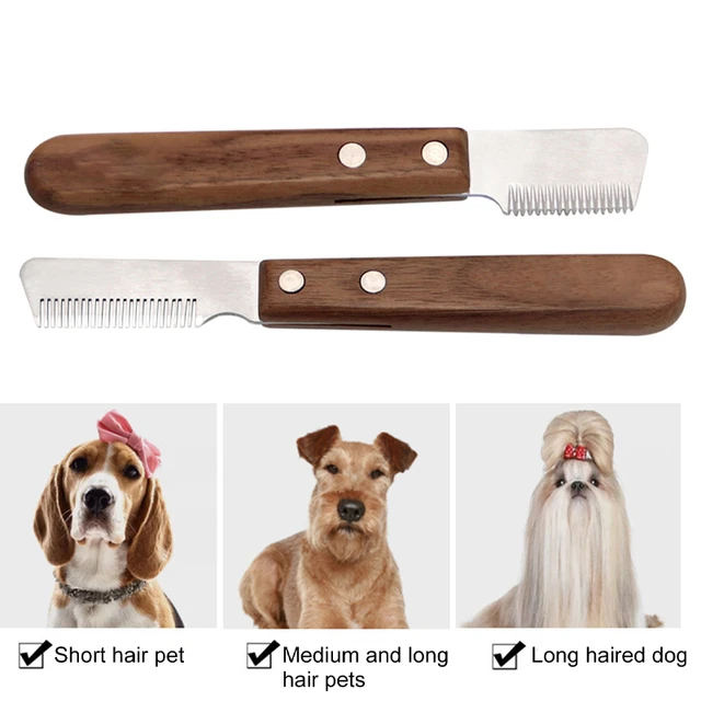 Cuchillo pelador para peluquería canina, cuchillo pelador para perros, cuchillo  pelador con mango de madera, cuchillo pelador profesional Logre más