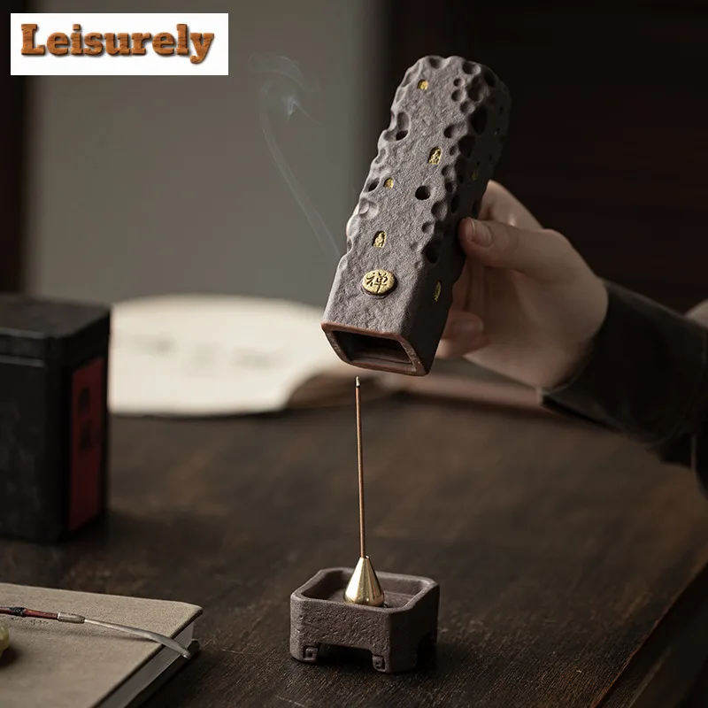 Retro Zen Incense Holder Incense Smoke Waterfall Incense Burners Meditation Smell Distributor Censer Cafes Supplies Decoration