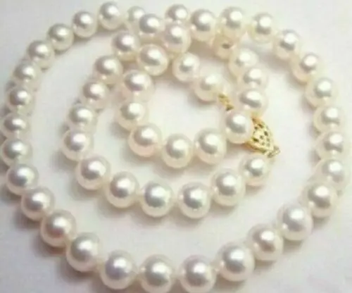 

HUGE AAA 9-10MM SOUTH SEA PERFECT ROUND WHITE PEARL NECKLACE 18"