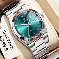 PAAZOMU Luxury Watches For Men Stainless Steel Waterproof Luminous Man Watch Date Week Fashion Casual Men's Quartz Watch Reloj