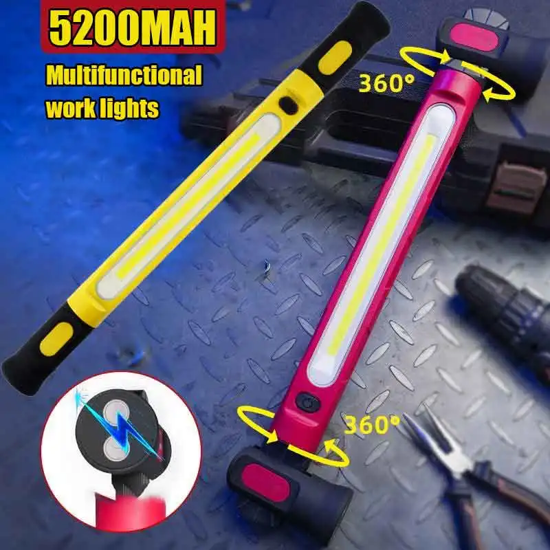 Super Bright Magnetic Work Light Built-in 5200mAh Rechargeable Battery Underhood Work Lamp Bar Car Repair Outdoor lighting led work light work light