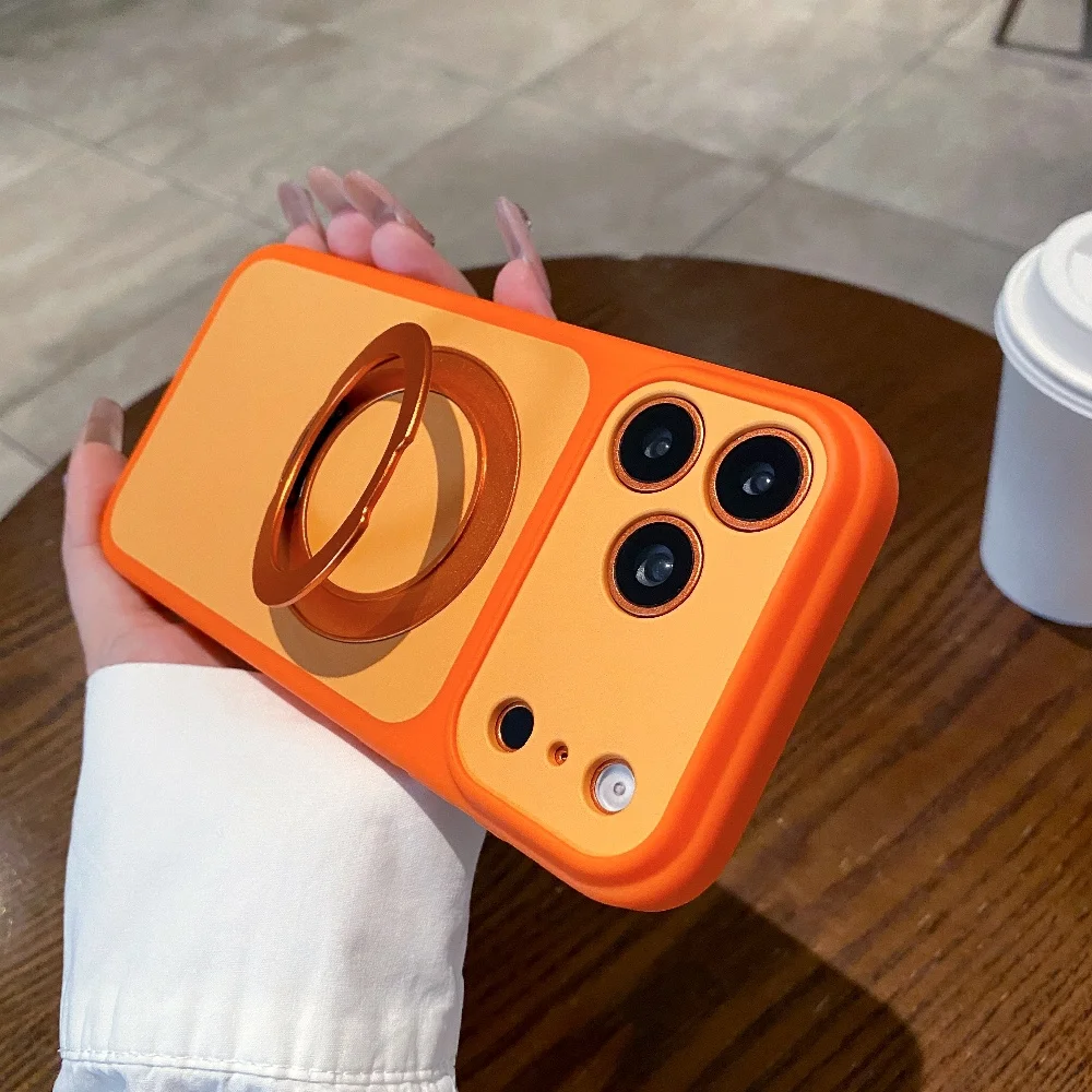 Luxury 360 Metal Ring Bracket Phone Case with Magnetic Holder and Stand, Shockproof Cover