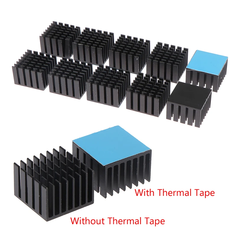 

5Pcs Aluminum Heatsink Radiator Cooler 22*22*15mm With Thermal Tape For Electronic Chip IC LED Computer New