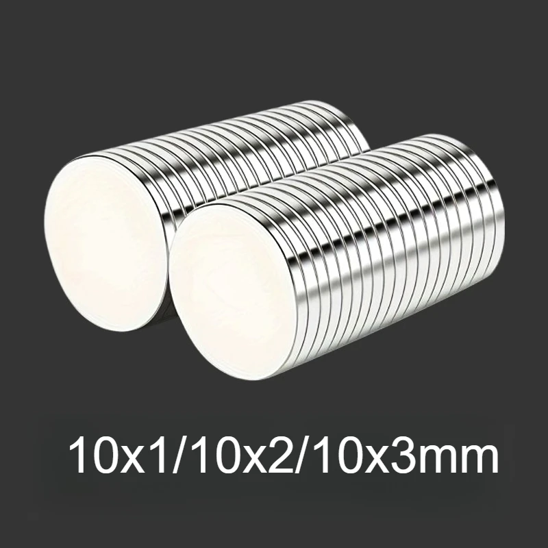 Aimants de réfrigérateur circulaires 10x1/10x2/10x3mm-20/50/100 pièces, largement utilisés dans les bureaux, tableau blanc de bricolage, rangement d'outils de cuisine, nail art
