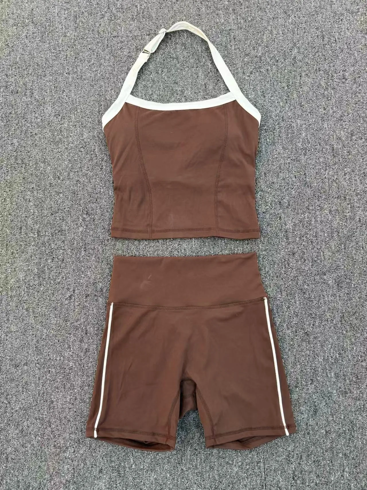 Fashion Patchwork Skinny Shorts Set Gym Women Workout Clothing Summer Sleeveless Backless Fitness Sport Suit Women Sportwear Red