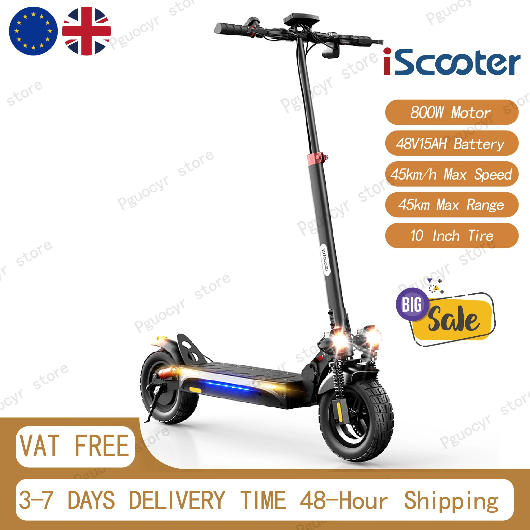 Monopattino Elettrico IScooter IX4, Motore 800W, Batteria 48V15AH, Velocità Massima 45Km/h, Pneumatici da 10 Pollici, per Adulti, Pendolari, Tutti i Terreni