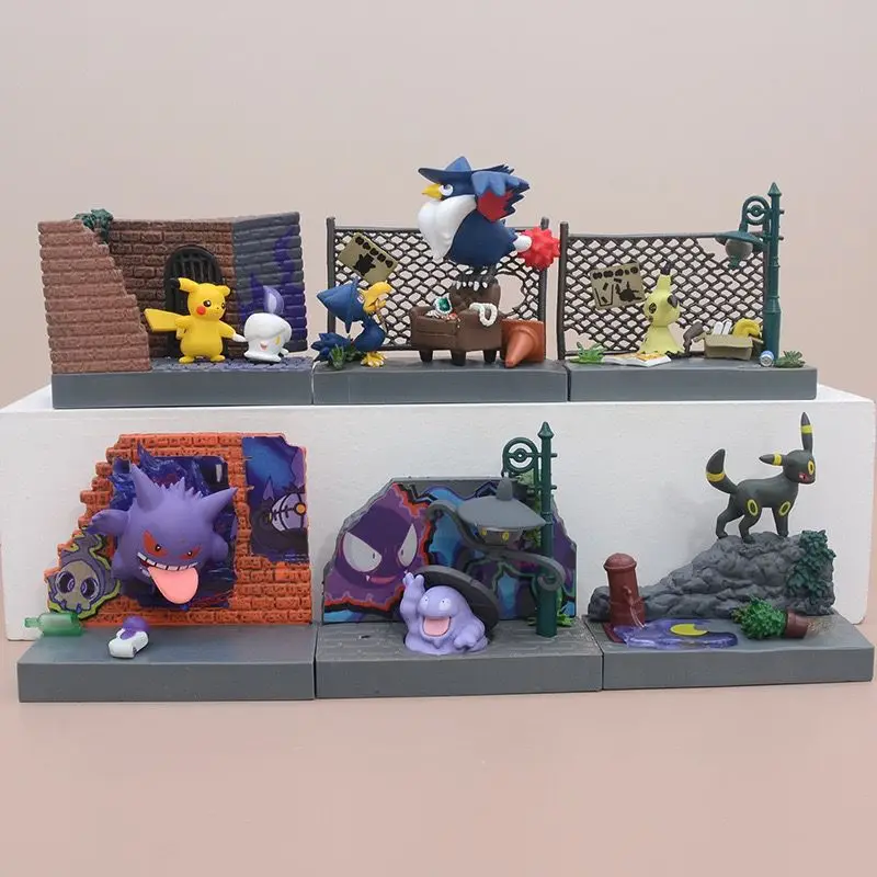 

Покемон пикаугэнгар, ночная переулка, темная переулка, уличные сцены, фигурки, модель, настольное украшение, праздничные подарки, коллекционная игрушка