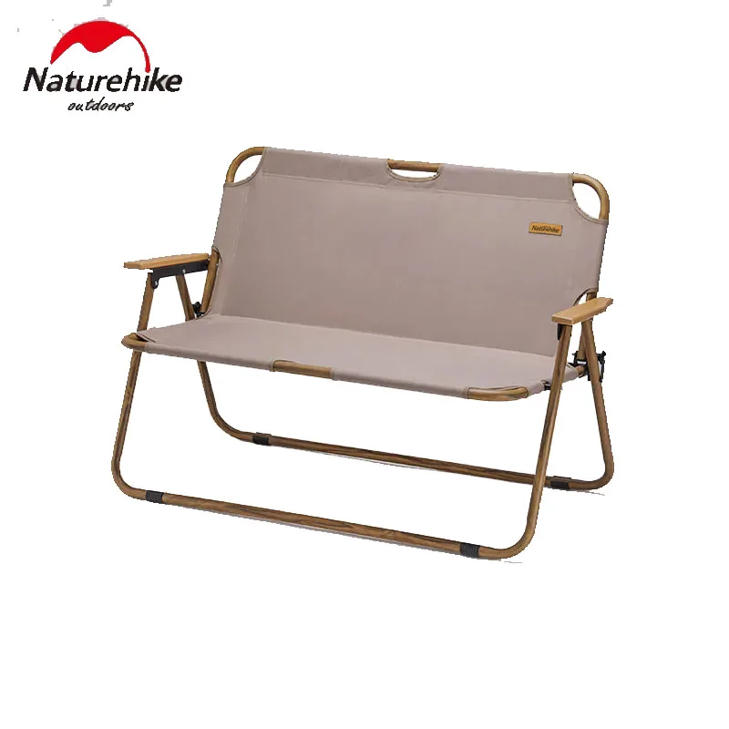 

Naturehike Camping Leisure Chair Outdoor Portable Folding 2persons Wood Grain Armchair Chair Picnic Beach Fishing Bearing 160kg