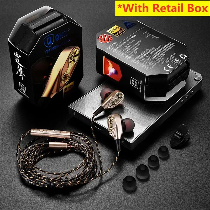 Original QKZ CK8 4D Copper Driver HiFi Wired Earphone Sport