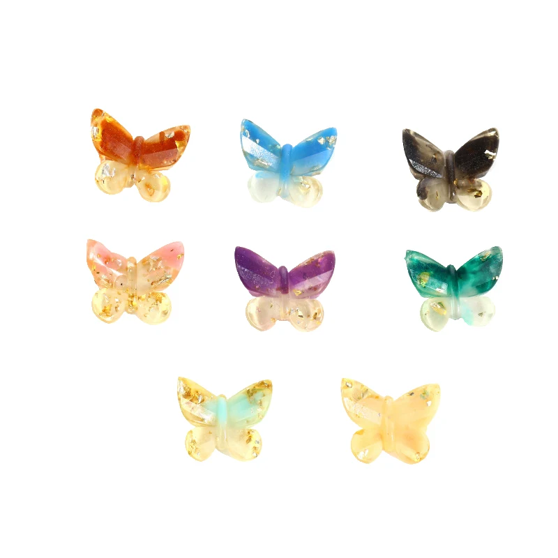 3D 나비 나이트 글로우 네일 아트 참 쥬얼리 네일 아트 장식 부품, DIY 네일 매니큐어 그라데이션 컬러 액세서리, 50 개