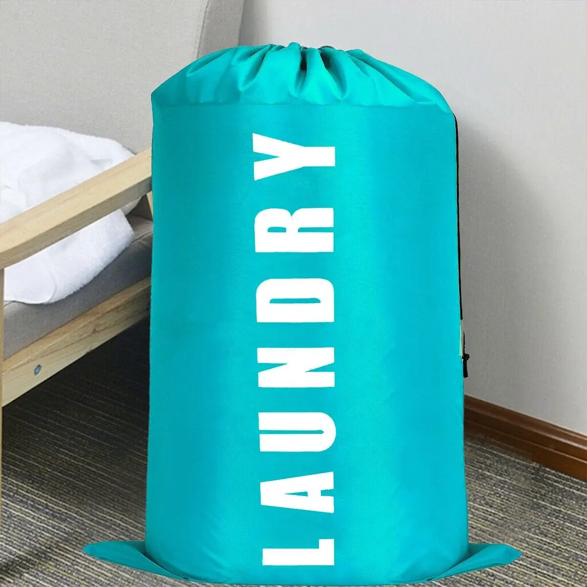 1PC-Smile Shape Nylon Laundry Bag Wash Me Travel Storage Pouch Machine Washable Dirty Clothes Organizer Wash Drawstring Bag