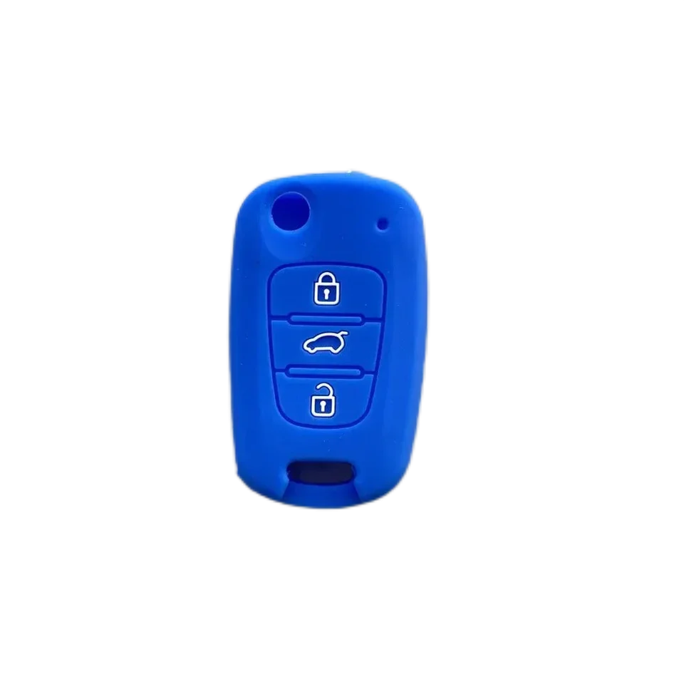 ontto Klapp Schlüsselhülle Cover Passt für Kia Optima Ceed PRO K5 K2 Sportage Rio 3 Soul für Hyundai Elantra Accent IX20 IX35 I20 I30 Schlüsselanhänger Schutzhülle Schlüsselbox 3 Tasten-Schwarz Braun