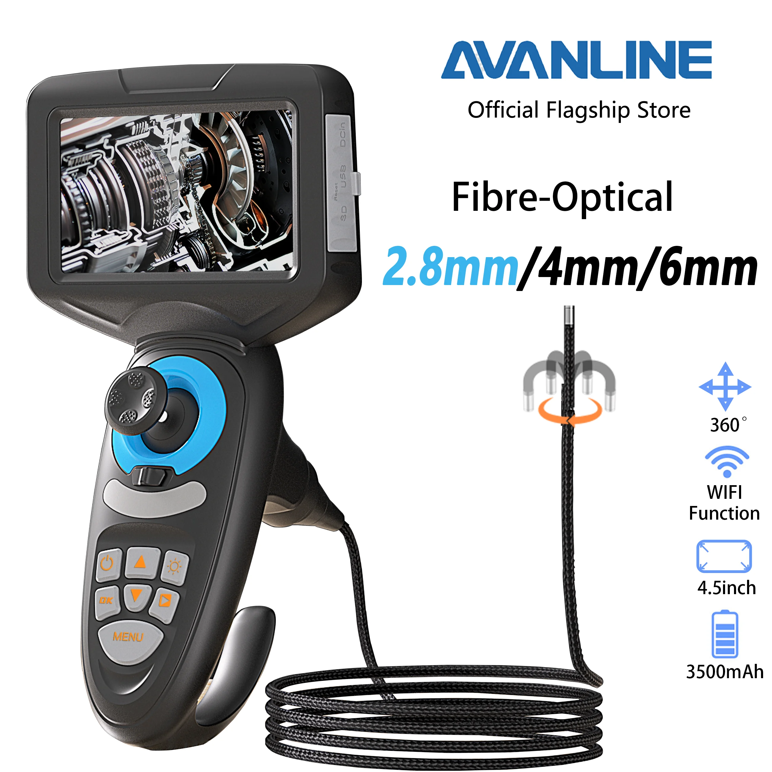 AVANLINE28mmFibreoptical360DegreeArticulatingBorescope45inch