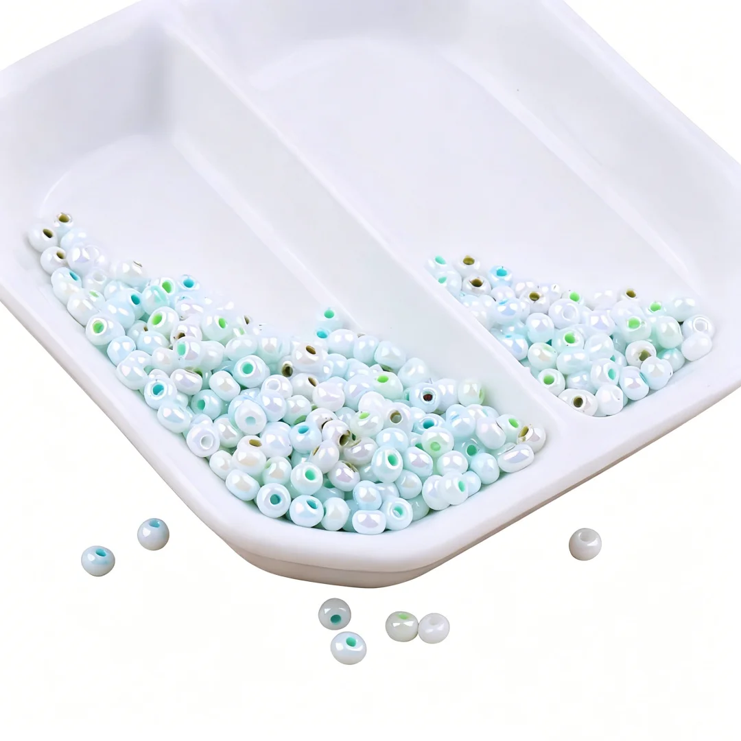 새로운 1.5/2/3/4mm 고광택 크림 솔리드 컬러 무지개빛 유리 시드 비즈, 수제 DIY 루즈 비즈 액세서리 재료