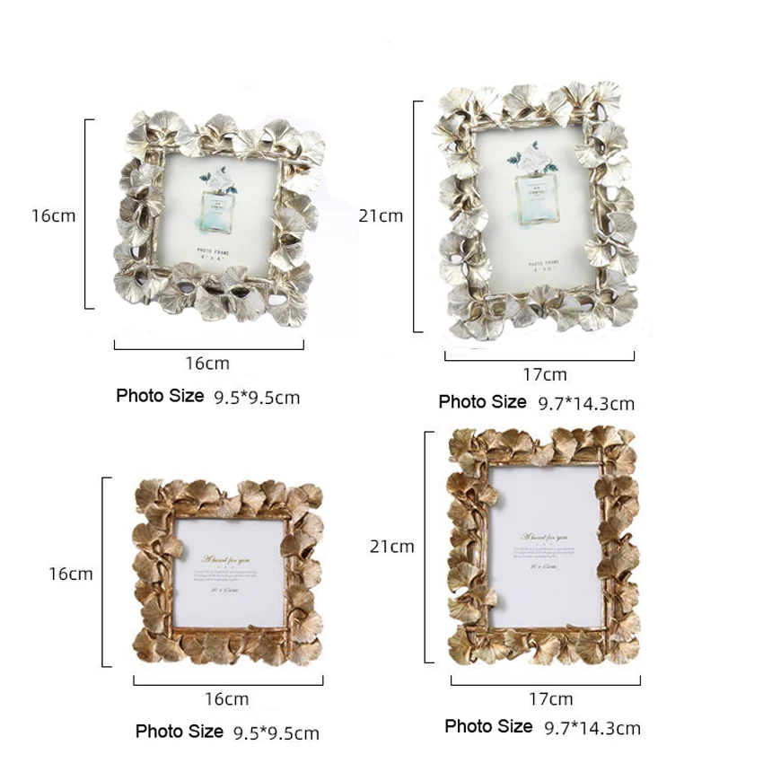 Creative Retro Golden American Ginkgo Leaf 4 Inch 6 Inch Photo Frame photo frame wood picture frame Suitable for Decorative Painting