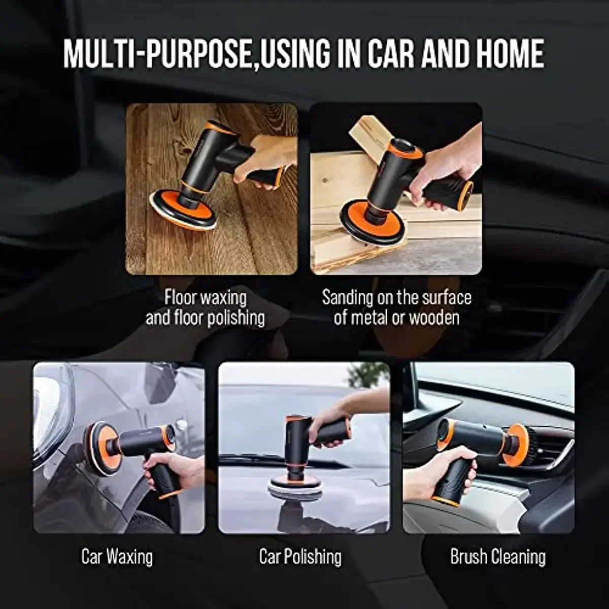 Cordless Car Polishing Machine 100W Car Buffer Polisher Rechargeable Wireless Polishing and Waxing Machine for Car Detailing 3