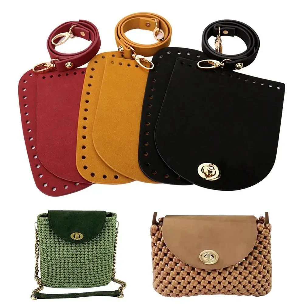

3/4/6pcs Leather Shoulder Bag Bottom Strap Handbag Shoulder Strap Woven Bag Set For DIY Handmade Bag Backpack Accessories