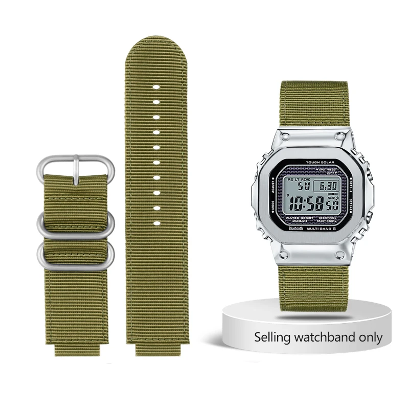 Correa de nailon DW5600 para reloj G-SHOCK C-asio GW6900 DW-5600 GW-B5600 GA-110 GM-5600 Pulsera deportiva impermeable para exteriores