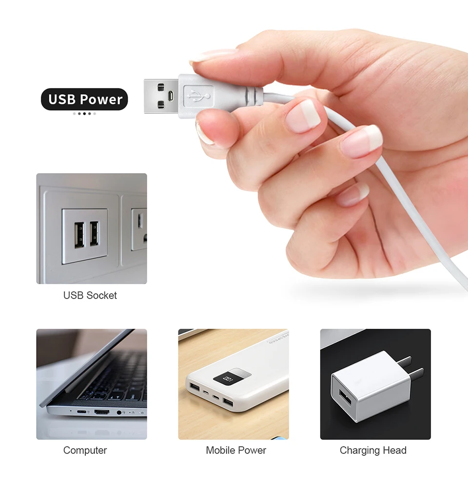 Description Picture 2 of item5V USB Power Room Decor LED Neon Light Ribbon White Warm White 1m 2m 3m Waterproof LED Strip Lights Touch control Dimmable Lamp