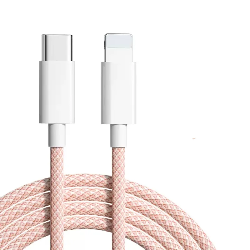 Hot Sale 1m 2m Nylon Braid 20W PD Fast Charge Cable For Apple iPhone 14 13  Mini 12 11 Pro 8 Plus XS MAX XR iPad Air3 - AliExpress