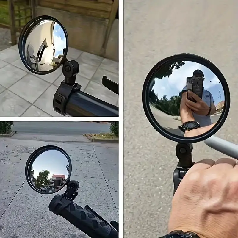 2개 360 °   자전거 백미러 ? 조절 가능, 충격 방지, 빠른 설치, MTB 및 로드 바이크에서 안전한 라이딩을 위한 제품