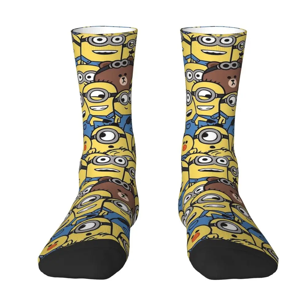 Custom Cool Print M- Minions Cartoon Socks for Women Men Stretchy Summer Autumn Winter M- Minions Bananas Crew Socks 141 S9526a0a2448f4faa9361e53e0f3d6794O