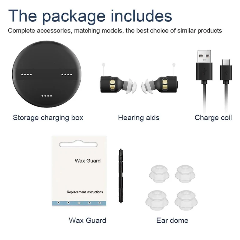 Rechargeable Hearing Aids Fingernail Size Mini Hearing Aid For the Deafness With Mild to Moderate Deaf,Long Working Ear Aids 6