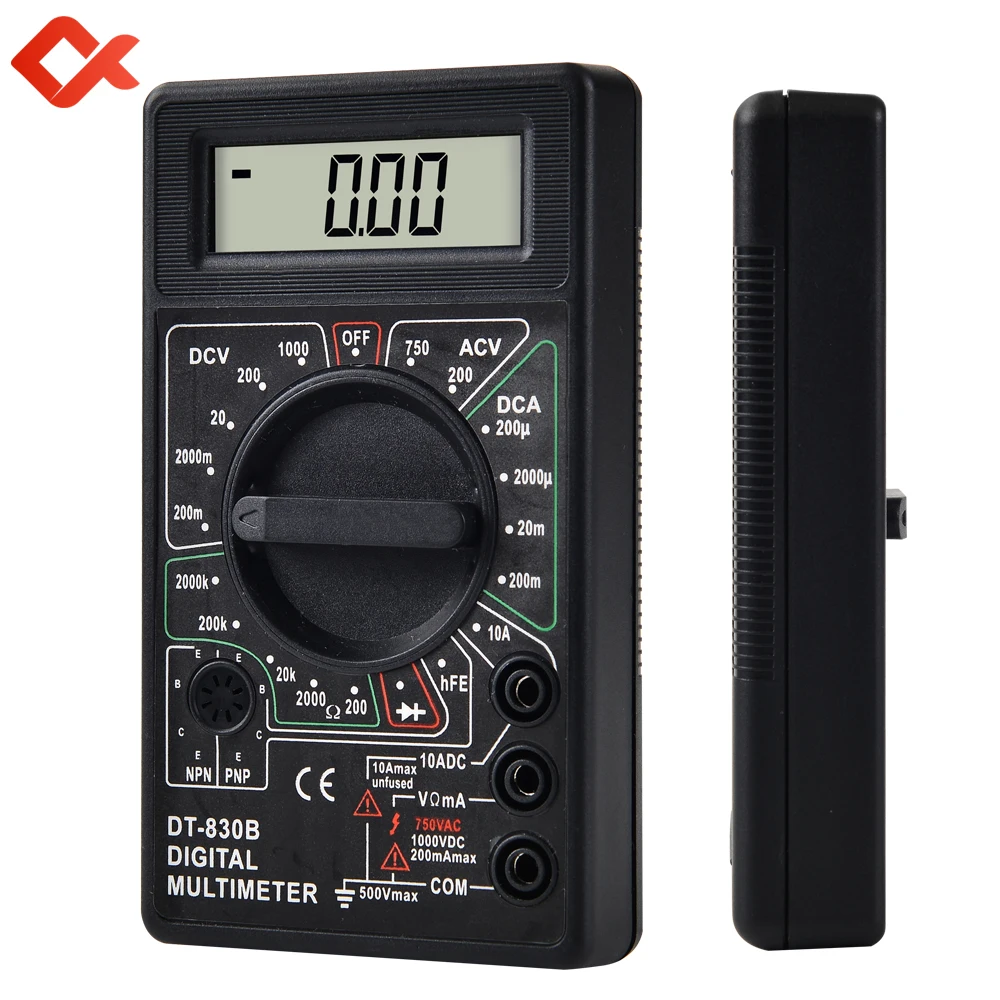 QHTITEC AC/DC LCD Digital Multimeter 750/1000V Voltmeter Ammeter Ohm Tester High Safety Handheld Meter Digital Multimeter DT830B