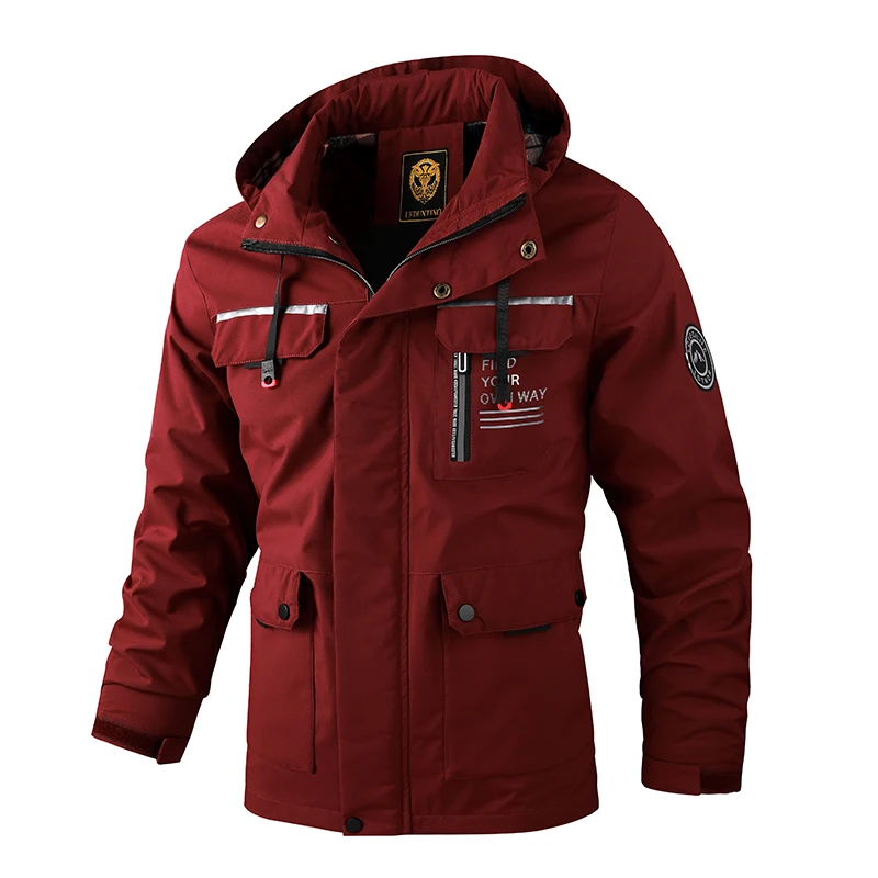 Waterproof Windbreaker Jacket Warmth Coat Men Casual Hooded Jacket