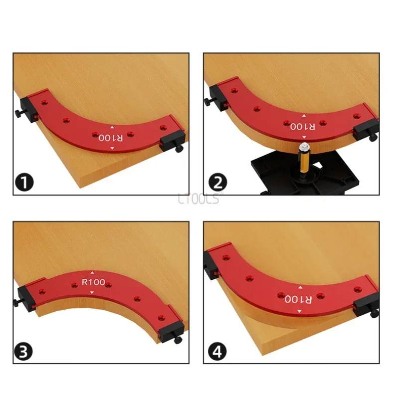 Woodworking Inside Outside Corner Large Arc Mold Trimming Machine Curved Chamfer Auxiliary Trimming Tool Closet Corner Template