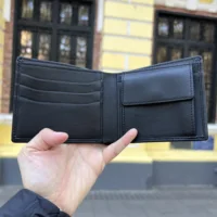 Hiram Beron Leather Wallet Men RFID Blocking Customized Holder Cow Leather Wallet Credit Card Genuine Wallet Men Gift 1