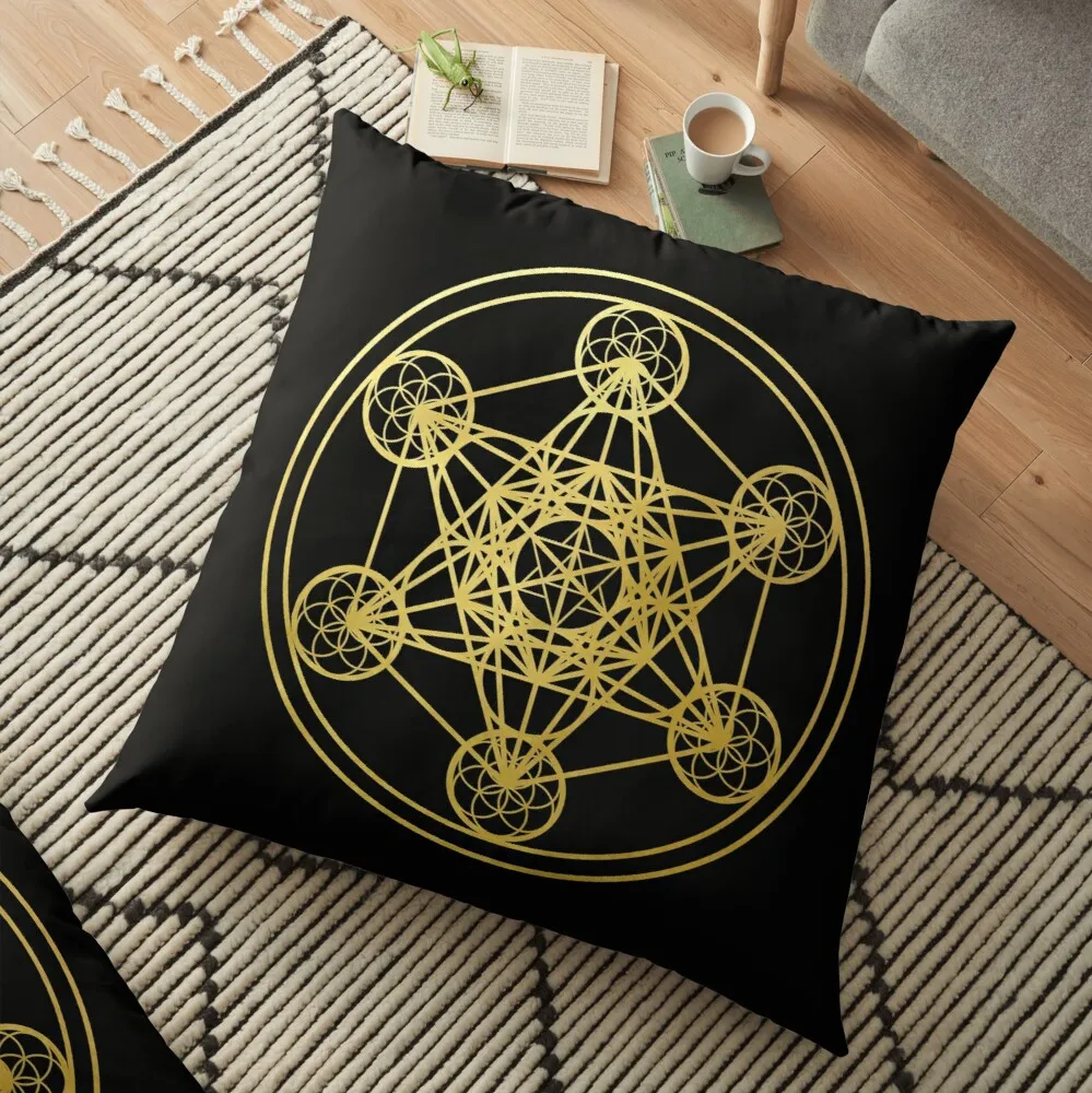 

Metatrons Cube gold sacred geometry mandala esoteric symbol Kabbalah Floor Pillow Pillowcases