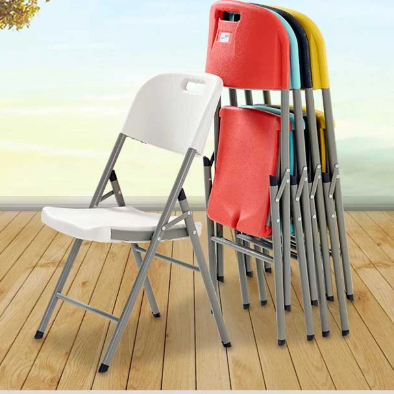 Folding Chair Simple Meeting Leisure Dining Chair Office Computer Backrest Chair Portable Plastic Stool Household Chair telescopic folding round table aluminum alloy hike outdoor three legged dining table portable picnic liftable table coffee table