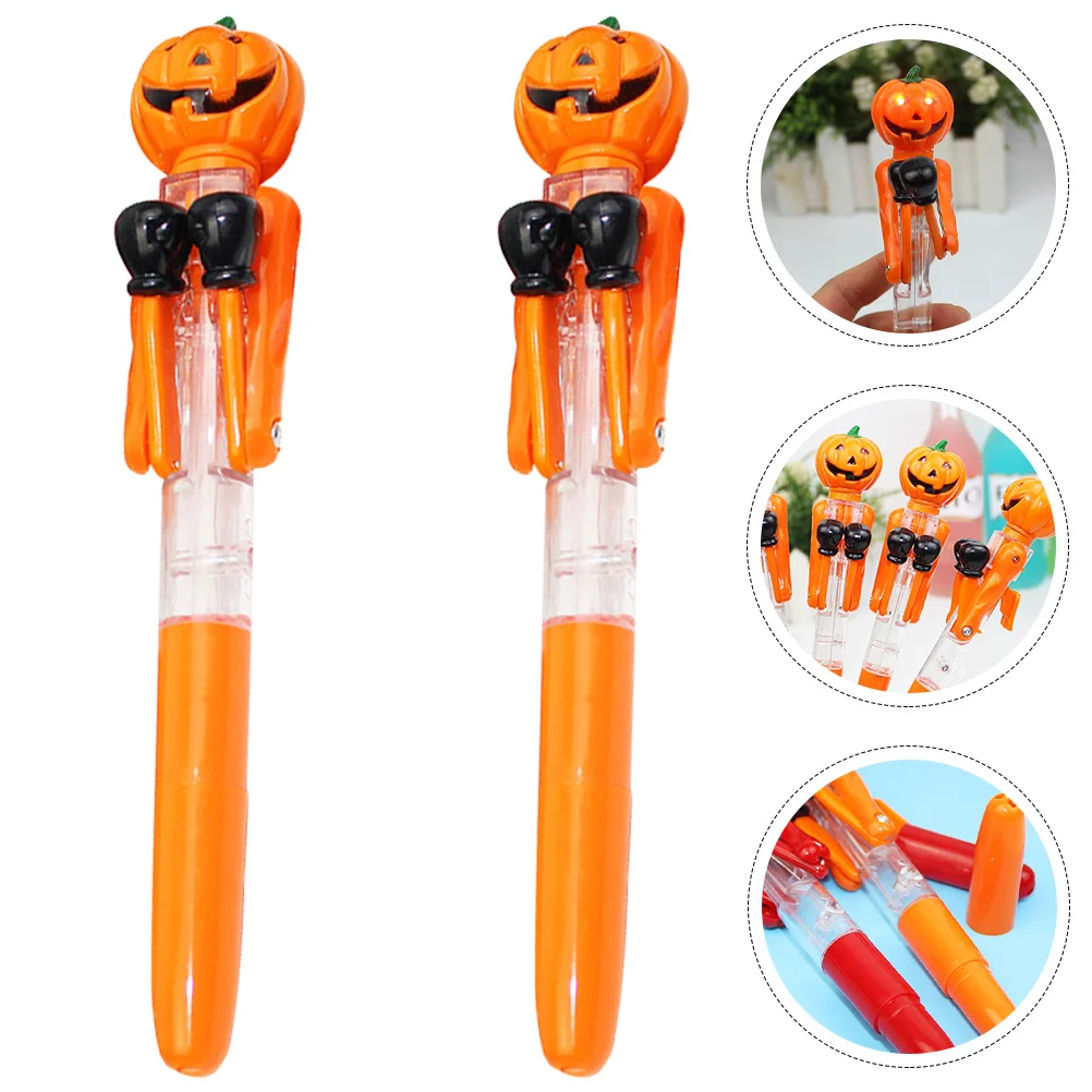 

2Pcs Decorative Writing Pens Portable Ballpoint Pens Adorable Pumpkin Fists Pens