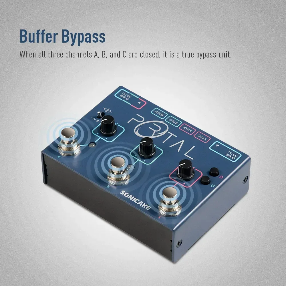 SONICAKE Portal Active Signal Mixer 3-Channel Multi Effects Pedal ABY FX Loop Analog Line Selector QDS-06 Footswitch guitar effect pedal guitar effects pedal