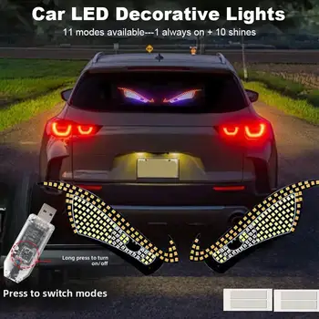 USB Dynamic Big Devil Eyes Light For Cars Truck Eyes RGB Window Screen LED Sign Animation LED Panel Flexible Display Light 1