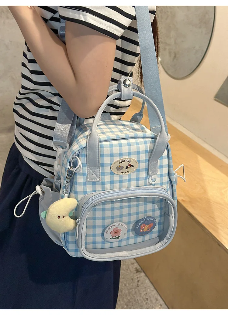 Kawaii Pastel Grid Harajuku Ita Tote Bag