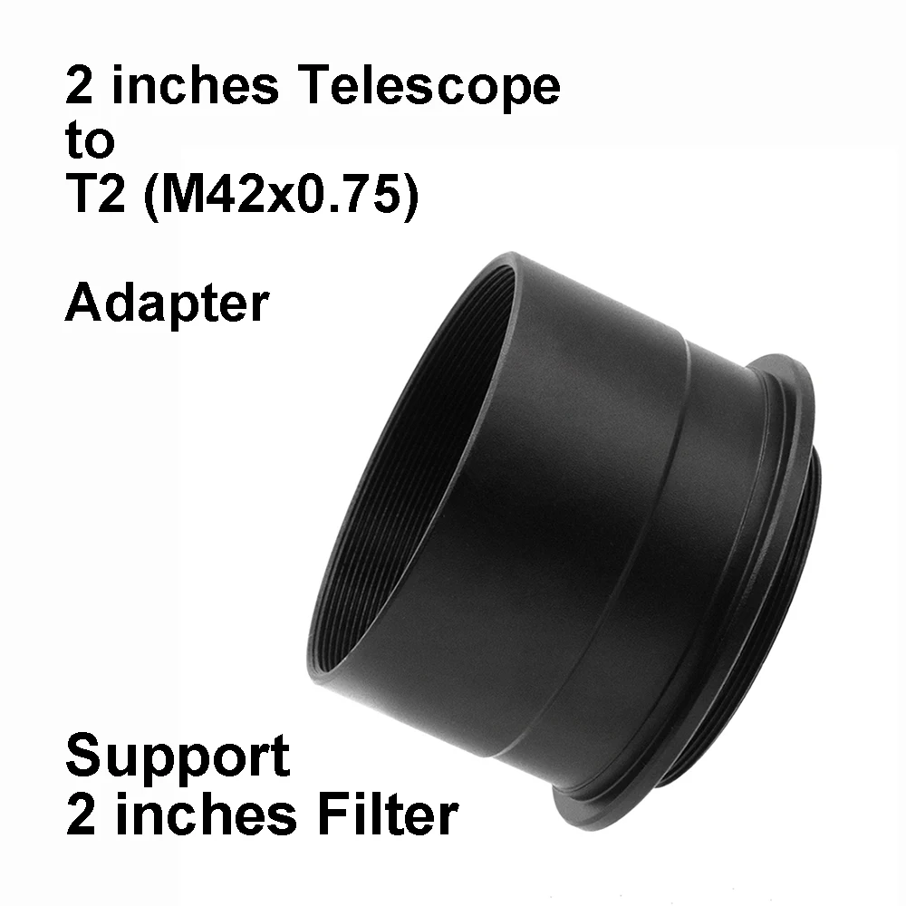 2" 2 inches - T2 (M42x0.75) Adapter Tube Ring for Telescope for Camera Eyepiece Adapter Converter Support 2 inches Filter