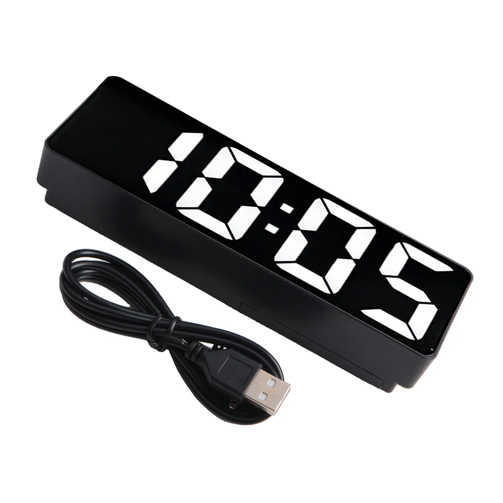 Exquisite Home Decor Clock Desk Alarm Clock Office Desk Clock Bedroom Clock White Large LED Display Energy Conservation 5