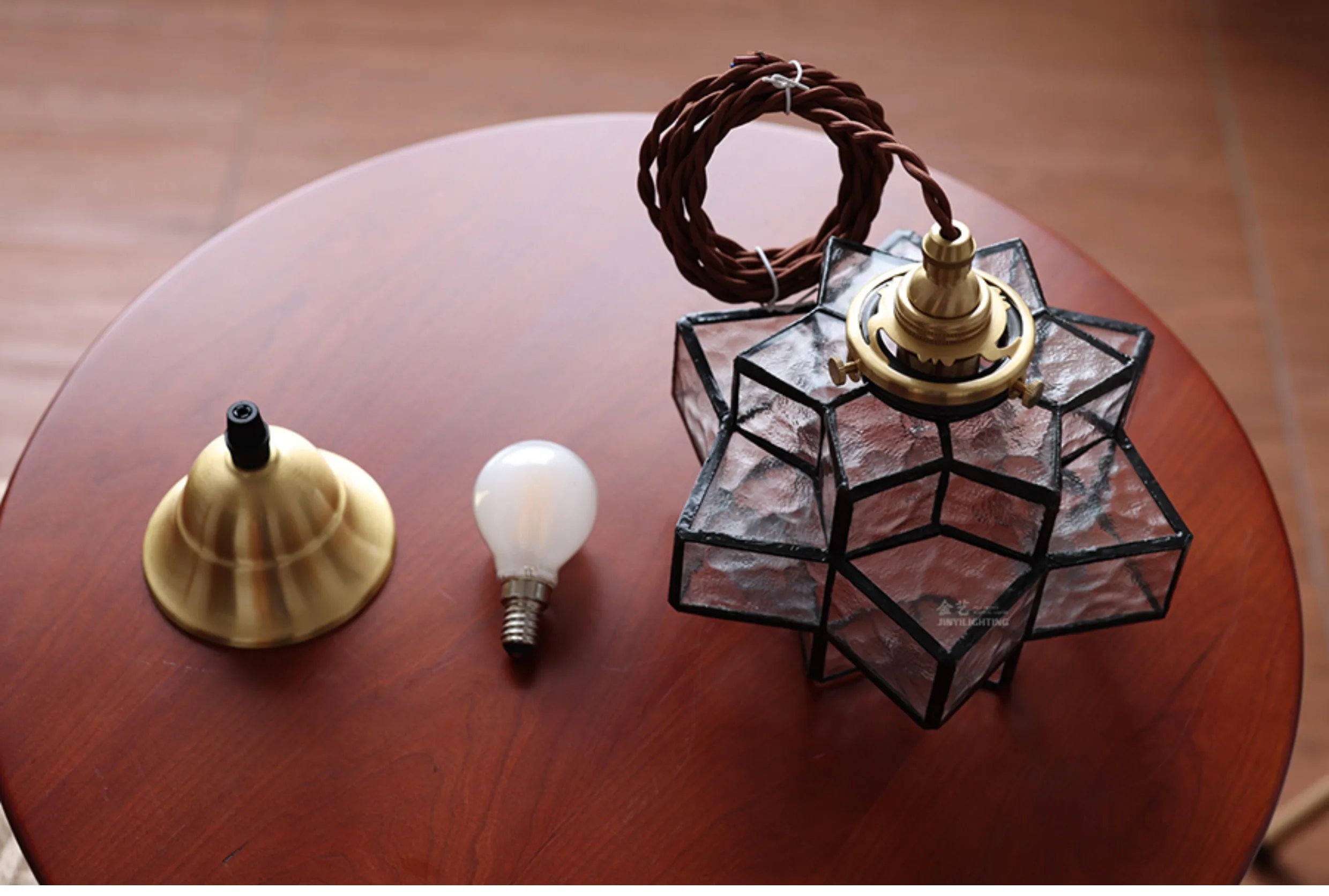 Japanese Style Retro Handmade Chandelier Medieval Entrance Corridor Bedside Cafe Bar Homestay Glass Chandelier