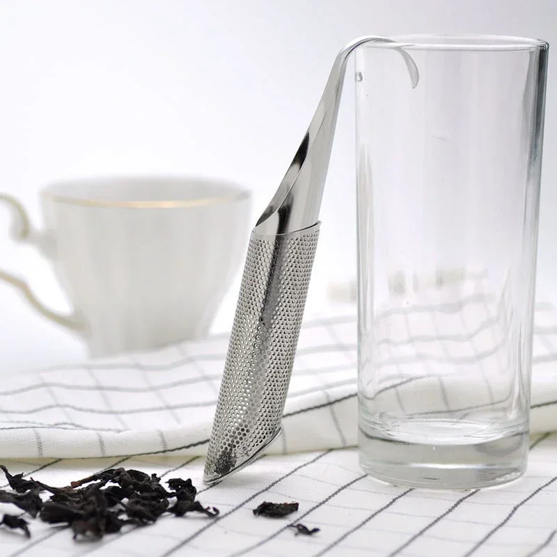 Kitchen Accessories Tea Strainer Stainless Steel Infuser Pipe Design Touch Feel Holder Tool Tea Spoon Infuser Filter